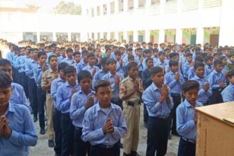 Primary Students during Prayer in School