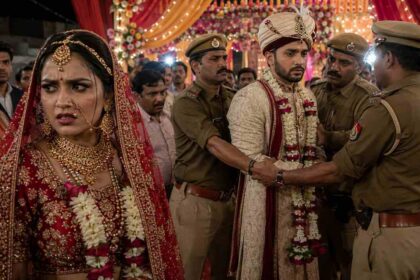 Groom Arrested Bride Shocked Symbolic Image