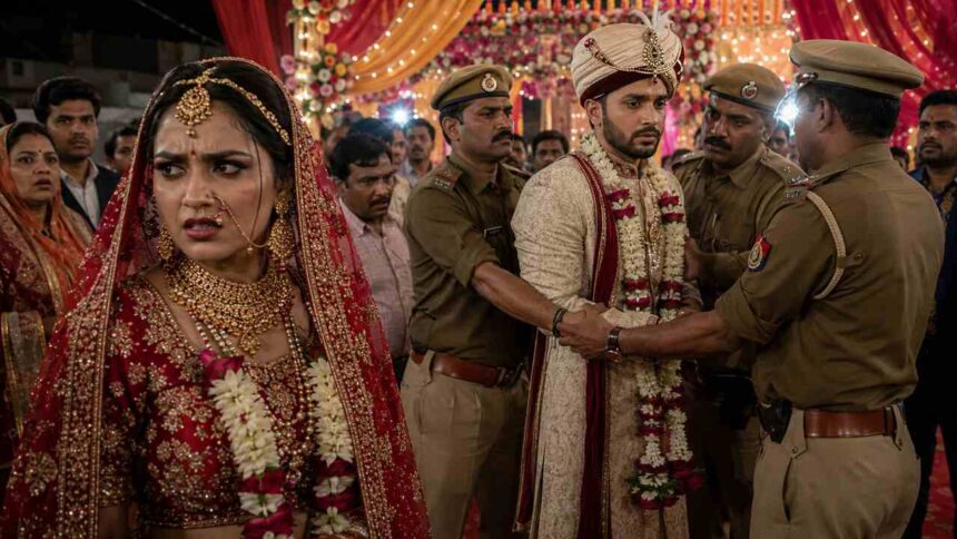 Groom Arrested Bride Shocked Symbolic Image